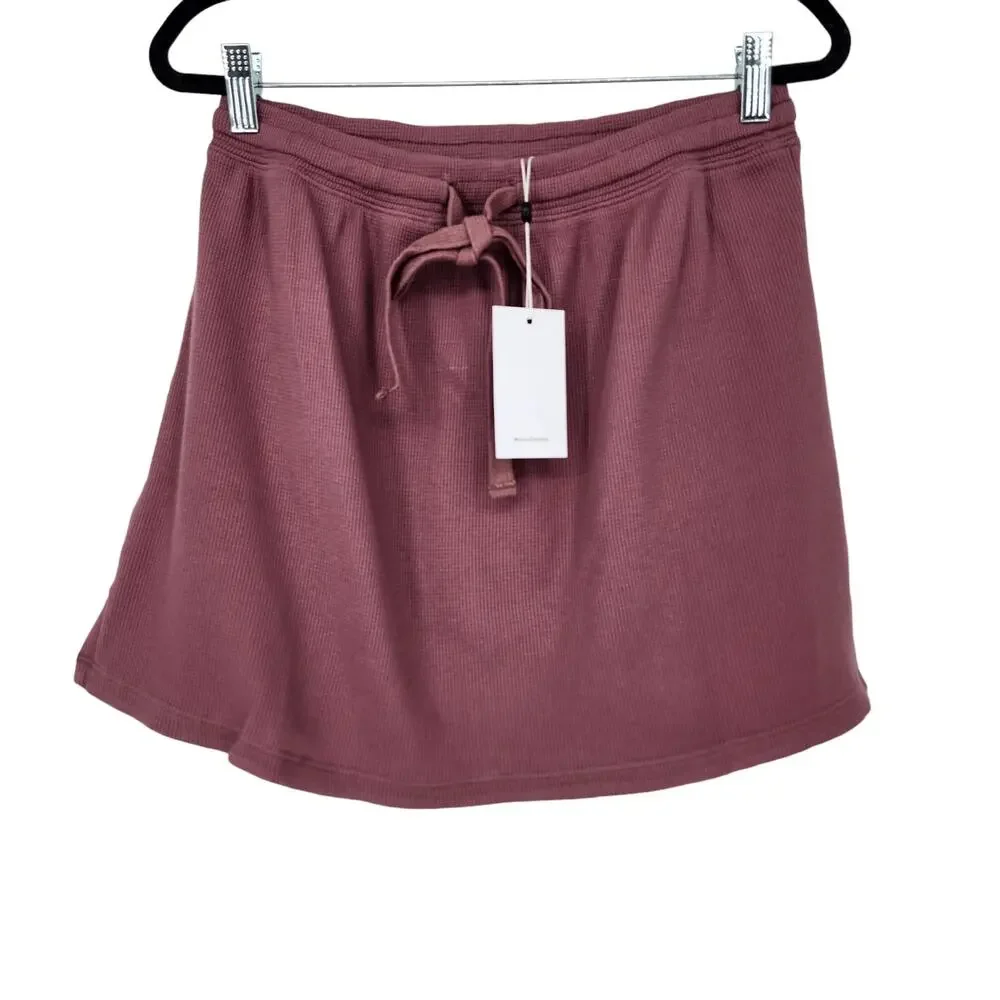 Lovers + Friends Thermal Knit Unlined Celeste Skirt in Deep Mauve Size XS